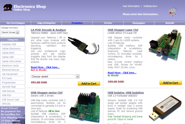 Online Shop - Electronics-shop.dk